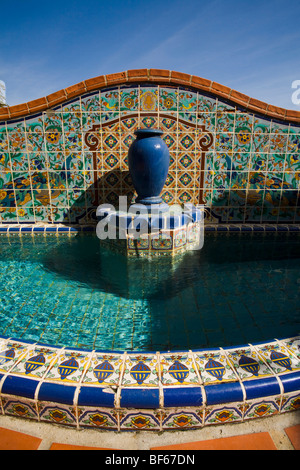 Die Adamson Haus - historische Malibu home Über dekorative Fliesen als charakteristisch für Spanish Colonial Revival Architektur ist. Malibu, Kalifornien, Vereinigte Staaten von Amerika Stockfoto