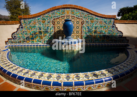 Die Adamson Haus - historische Malibu home Über dekorative Fliesen als charakteristisch für Spanish Colonial Revival Architektur ist. Malibu, Kalifornien, Vereinigte Staaten von Amerika Stockfoto