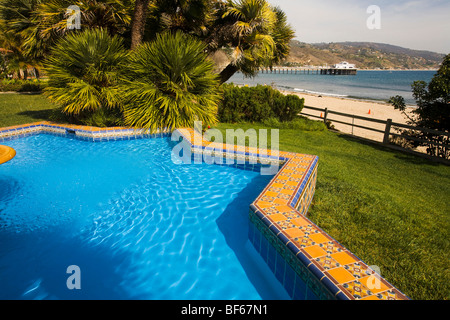 Die Adamson Haus - historische Malibu home Über dekorative Fliesen als charakteristisch für Spanish Colonial Revival Architektur ist. Malibu, Kalifornien, Vereinigte Staaten von Amerika Stockfoto