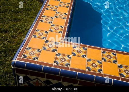 Die Adamson Haus - historische Malibu home Über dekorative Fliesen als charakteristisch für Spanish Colonial Revival Architektur ist. Malibu, Kalifornien, Vereinigte Staaten von Amerika Stockfoto