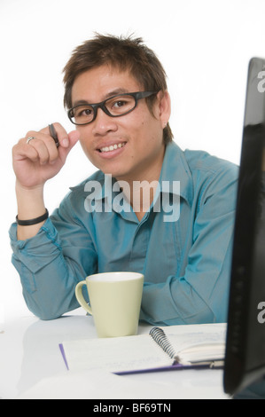 Junge asiatische Geschäftsmann Stockfoto