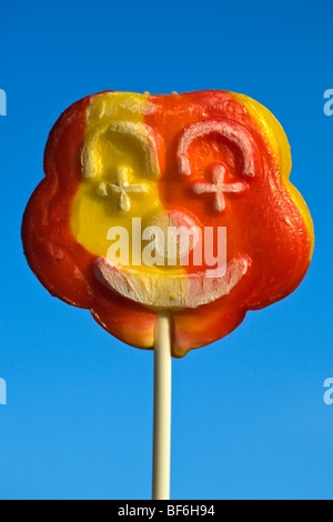 Seaside Lollypop mit Smily Gesicht Stockfoto