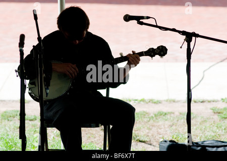 Appalachian Festival - Frostburg Landesuniversität Maryland Banjo Entscheidungsträger Stockfoto