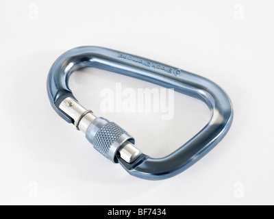 Schraubkarabiner, HMS-Karabiner-Ausschnitt Stockfoto