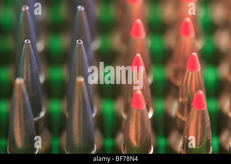 .223 Hohlspitze & ballistische Spitze Munition Stockfoto