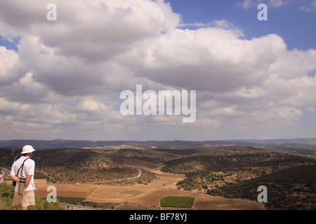 Israel, führte, einen Blick auf Haela Tal von Tel Azekah Stockfoto