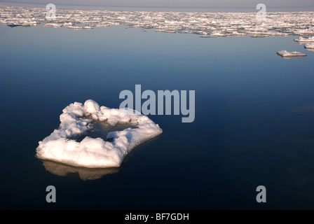 Eis-Drifts auf dem Lake Michigan in der Nähe von Evanston, Illinois Stockfoto