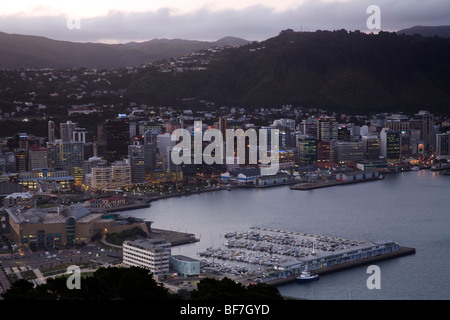 Blick über die Stadt von Wellington aus Mt Victoria, New Zealand Stockfoto