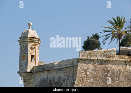 Senglea Punkt Turm Uhr Auge Ohr Malta drei Städte gegenüber befestigte Stadt Valletta Stockfoto