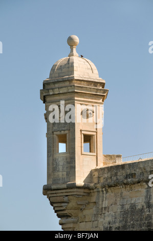 Senglea Punkt Turm Uhr Auge Ohr Malta drei Städte gegenüber befestigte Stadt Valletta Stockfoto