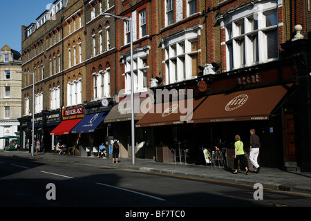 Restaurants an der Fulham Road 'Fulham Beach', Chelsea, London, UK Stockfoto