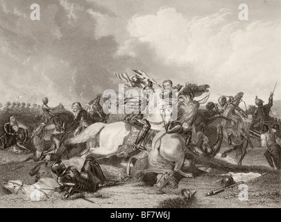 Richard III. und dem Earl von Richmond, später Henry VII., in der Schlacht von Bosworth Field, 22. August 1485. Stockfoto