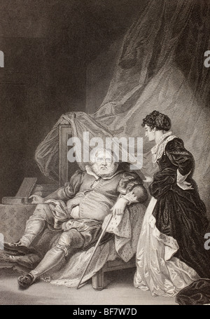 König Henry VIII mit seiner sechsten Frau, Catherine Parr. Stockfoto