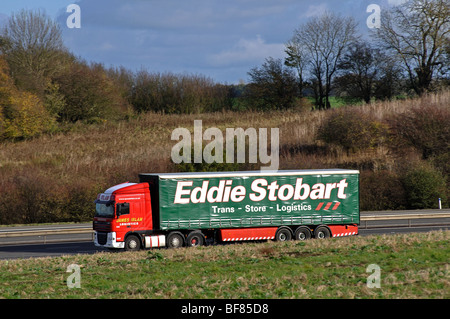 Eddie Stobart LKW auf M40 Autobahn, Warwickshire, England, UK Stockfoto