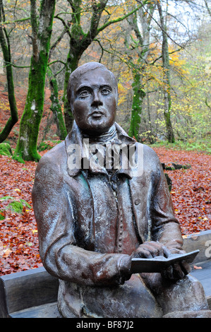 Schottischen Dichters Robert Burns, Bronze-Skulptur in Birks Aberfeldy, Perthshire.  SCO 5509 Stockfoto