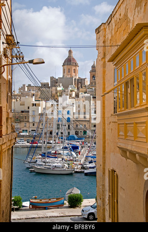 Malta Vittoriosa drei Städte gegenüber befestigte Stadt Valletta Stockfoto