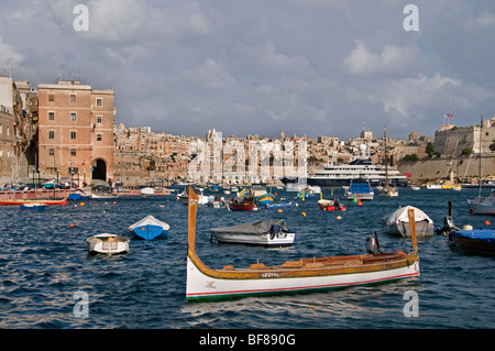 Malta Vittoriosa drei Städte gegenüber befestigte Stadt Valletta Stockfoto