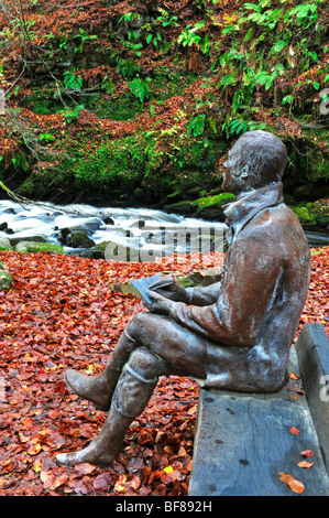 Schottischen Dichters Robert Burns, Bronze-Skulptur in Birks Aberfeldy, Perthshire.  SCO 5512 Stockfoto