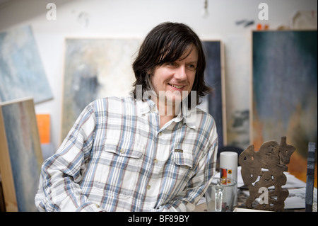 Porträt von John Squire, Künstler und Musiker Stockfoto