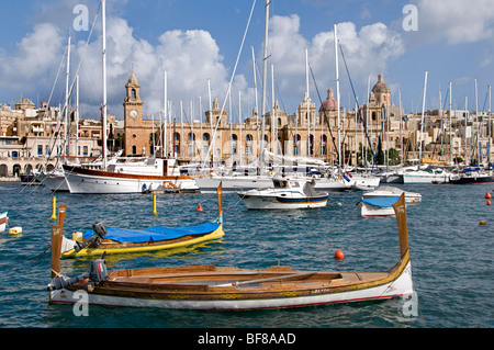 Malta Vittoriosa drei Städte gegenüber befestigte Stadt Valletta Stockfoto