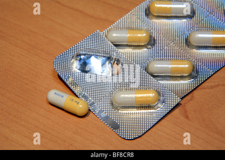 Tamiflu Oseltamivir eine antivirale Medikamente zur Behandlung von Influenza-A- und Influenza B einschließlich der Schweinegrippe und Vogelgrippe Stockfoto