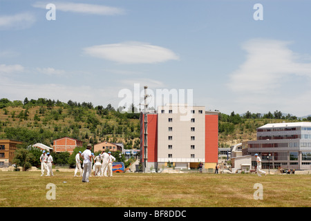 ersten Cricket-Spiel in Skopje, Mazedonien. Sommer 2009 Stockfoto