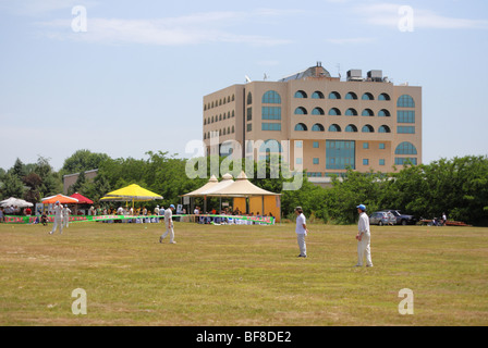 ersten Cricket-Spiel in Skopje, Mazedonien. Sommer 2009 Stockfoto