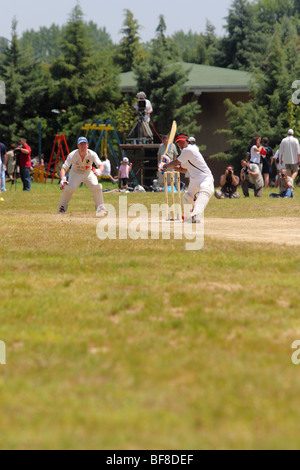 ersten Cricket-Spiel in Skopje, Mazedonien. Sommer 2009 Stockfoto