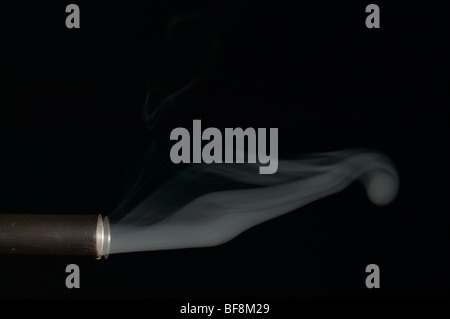 Studioaufnahme von Rauchen 12 Bohrung Schrotflinte Barrel Stockfoto