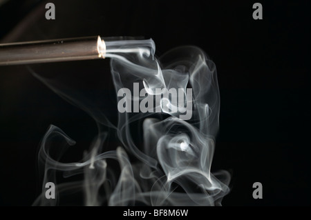 Studioaufnahme von Rauchen 12 Bohrung Schrotflinte Barrel Stockfoto