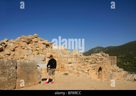 Inschrift von 1275 in Nimrod Festung Stockfoto