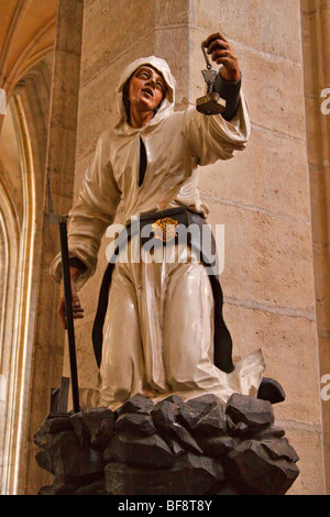 Statue eines Bergmanns in der Kathedrale von St. Barbara, Kutna Hora, Tschechien Stockfoto