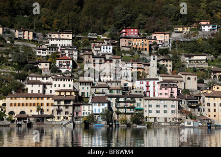 Gandria, Lakeside Dorf, Lago di Lugano, Ticino Stockfoto