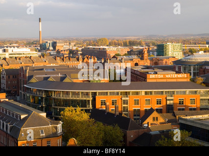 Die Nottingham City Skyline angesehen von den Terrassen des Schlosses, Nottinghamshire, England UK Stockfoto