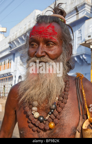 Hindu Sadhu heiliger Mann in Pushkar in Rajasthan Indien Stockfoto