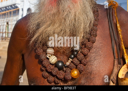 Hindu Sadhu heiliger Mann in Pushkar in Rajasthan Indien Stockfoto