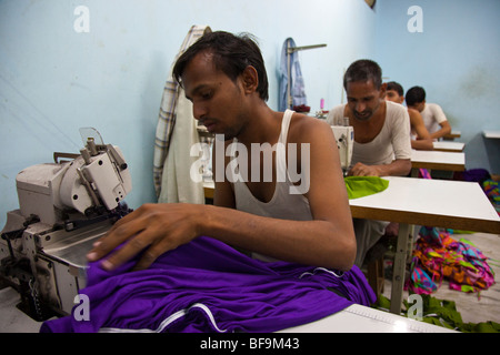 Textilfabrik in Pushkar in Rajasthan Indien Stockfoto
