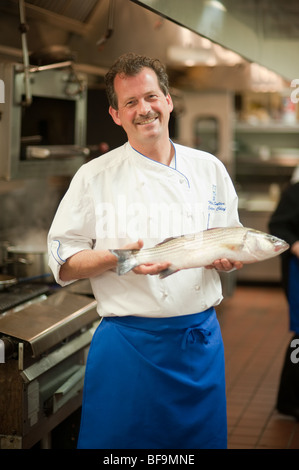 Inn Perry Cabin, St Michaels MD, Chef Mark Salter mit Krabben-Frühlingsrollen Stockfoto