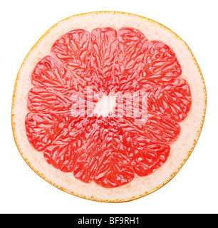 Die Hälfte der Grapefruit auf weißem Hintergrund Stockfoto