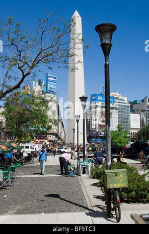 Der Obelisk, Avenida 9 de Julio, El Obelisco, Buenos Aires, Argentinien Stockfoto