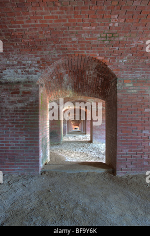 Inneren Gänge der Fort Knox in Fort Knox Staatspark, Aussicht, Maine. Stockfoto