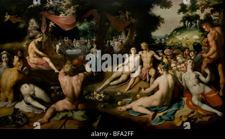 Cornelis van Haarlem 1593 Hochzeit Meer GoddessPeleus und Thetis Museum Niederlande Stockfoto