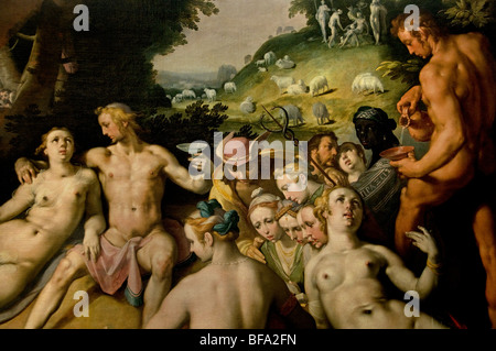 Cornelis van Haarlem 1593 Hochzeit der Göttin des Meeres Peleus und Thetis Museum Niederlande Stockfoto