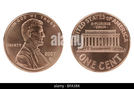 Abraham Lincoln-Cent-Münze. Stockfoto