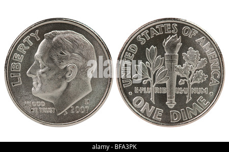 Franlkin Roosevelt Dime Münze. Stockfoto