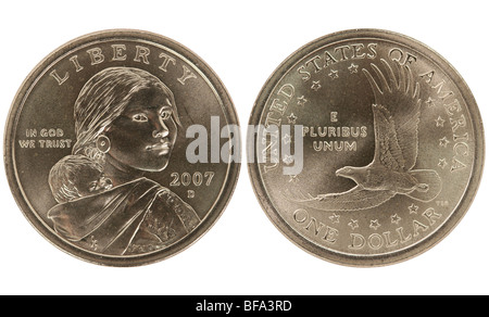 Sacajawea Golden Dollar-Münze. Stockfoto