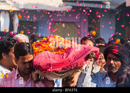 Indische Beerdigung in Pushkar Indien Stockfoto