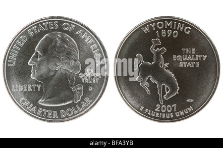 Wyoming State Quarter-Münze. Stockfoto