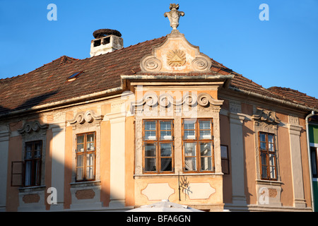 Gebäude auf dem Hauptplatz, Rost (Ungarisch: Anlagen) auf den Neusiedler See, Burgenland, Österreich Stockfoto