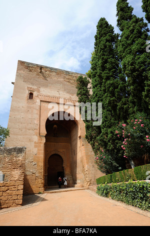 Puerta De La Justicia (Gerechtigkeit Tor), Eintritt in die Zitadelle, der Alhambra, Granada, Andalusien, Spanien Stockfoto